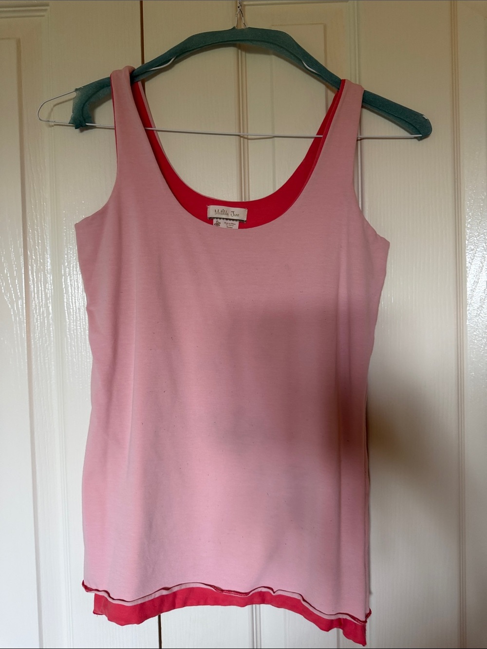 Matilda Jane Pink Tank with Red Contrast Layer